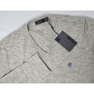 G/Fore‎ V-Neck Pullover Sweater Mens XL in Stone Beige Melange 100% Cashmere